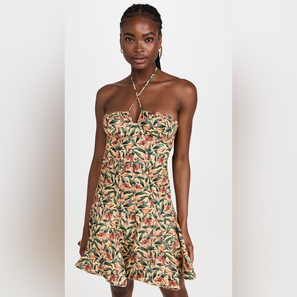 Agua by Agua Bendita Anturio Monarca Amarillo Mini Dress